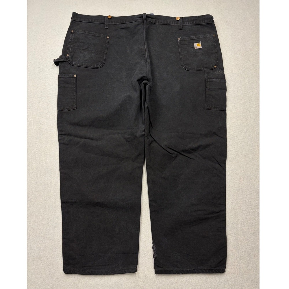 Carhartt Double Front Logger Pants Mens 50x29 Black Vintage B01 Workwear Canvas